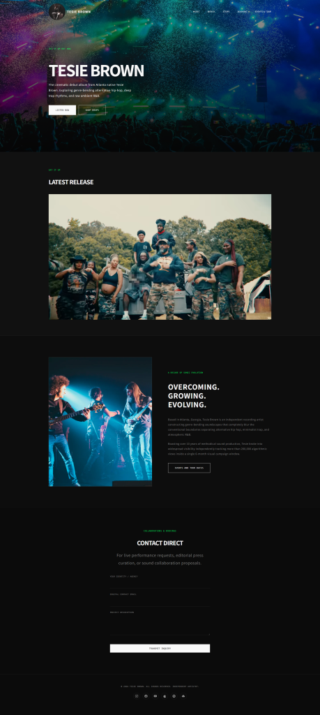 Tesie Brown — Artist Website, Design & Development